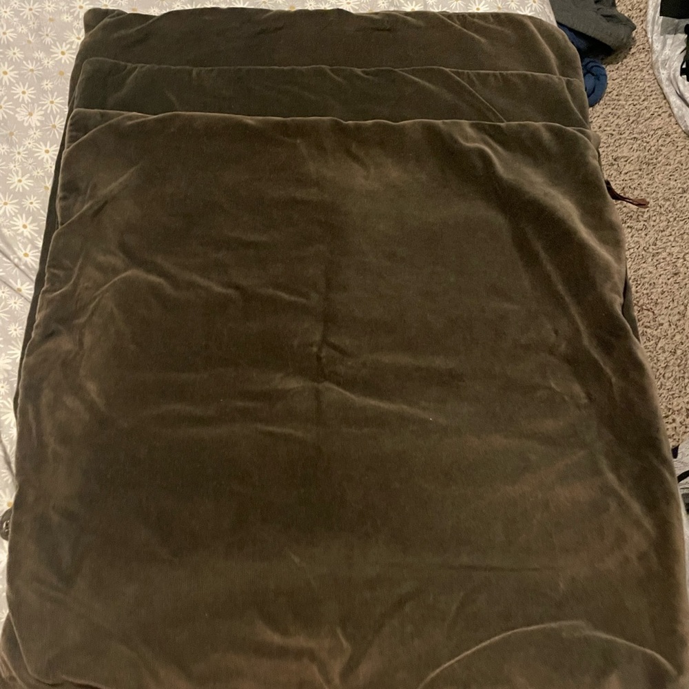 3 20x20 velvet moss green 100% cotton pottery barn pillow covers